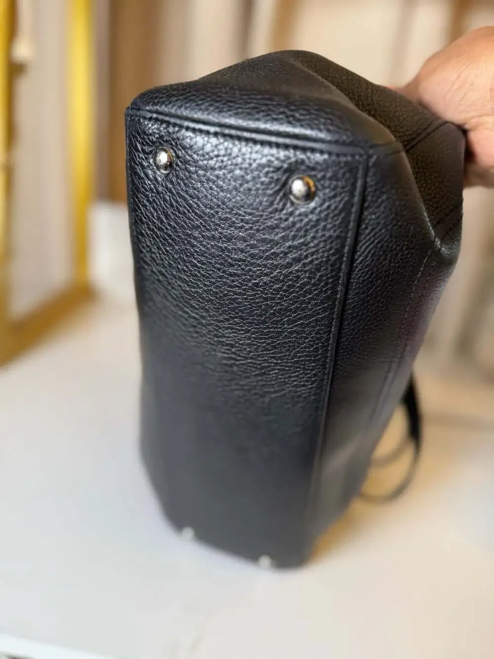 Coach Penelope Carryall Black leather Turn lock satchel!